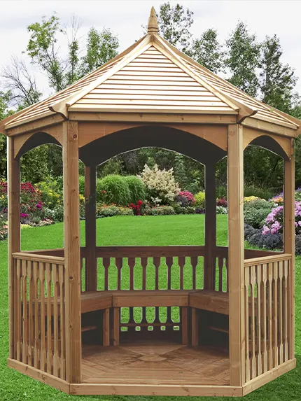 kiosque ou pavillon en bois massif